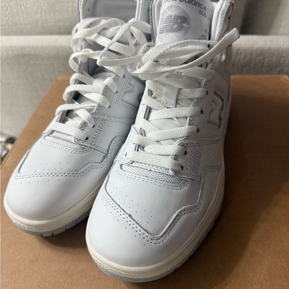 New Balance 650 White High-Top Sneakers